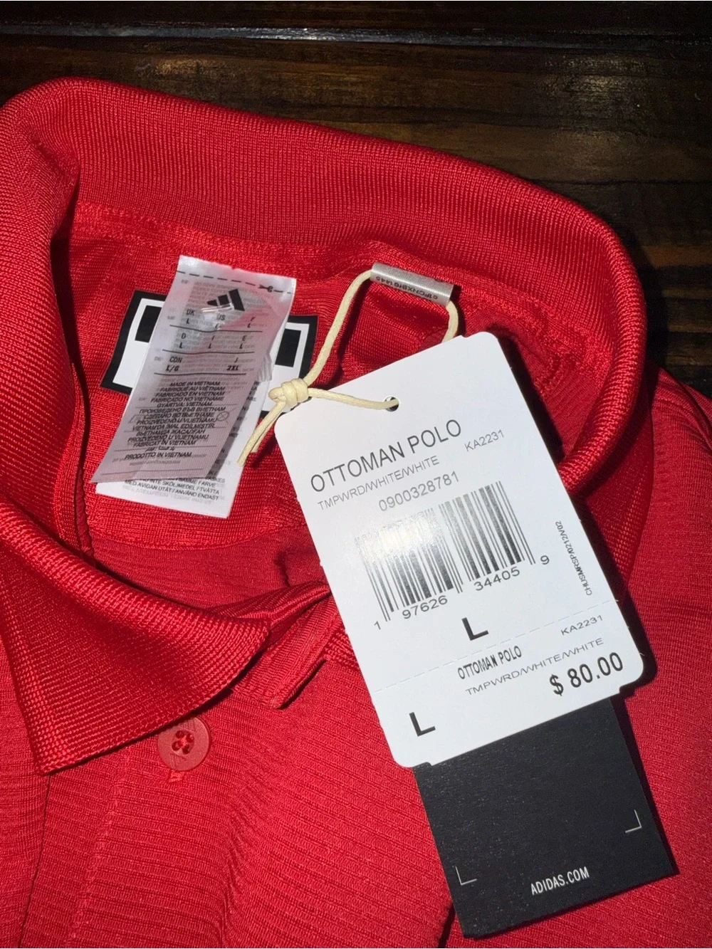 Adidas Ottoman Nebraska red polo shirt